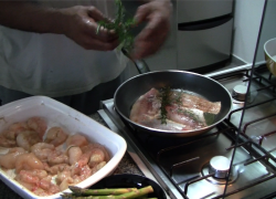A weekend in Sao Paulo – Snook with Langostinos, Shrimps, Asparagus and Mushrooms